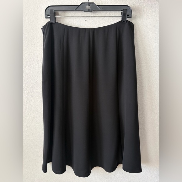Ralph Lauren 100% Silk Black A-Line Midi Skirt Women’s 10 Medium - Picture 3 of 8